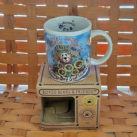 BLOOMIN' MUG, BOYDS BEARS & FRIENDS, BEARWARE POTTERY WORKS THE BOYDS COLLECTION - Picture 1 of 8